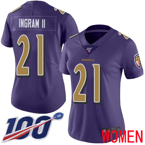 Baltimore Ravens Limited Purple Women Mark Ingram II Jersey NFL Football #21 100th Season Rush Vapor Untouchable->youth nfl jersey->Youth Jersey